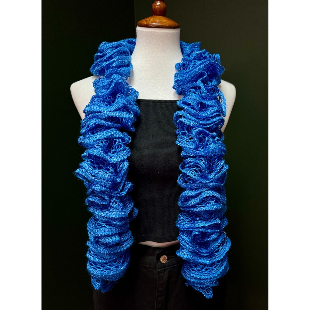 Royal Blue Sparkly Ruffle‎ Scarf